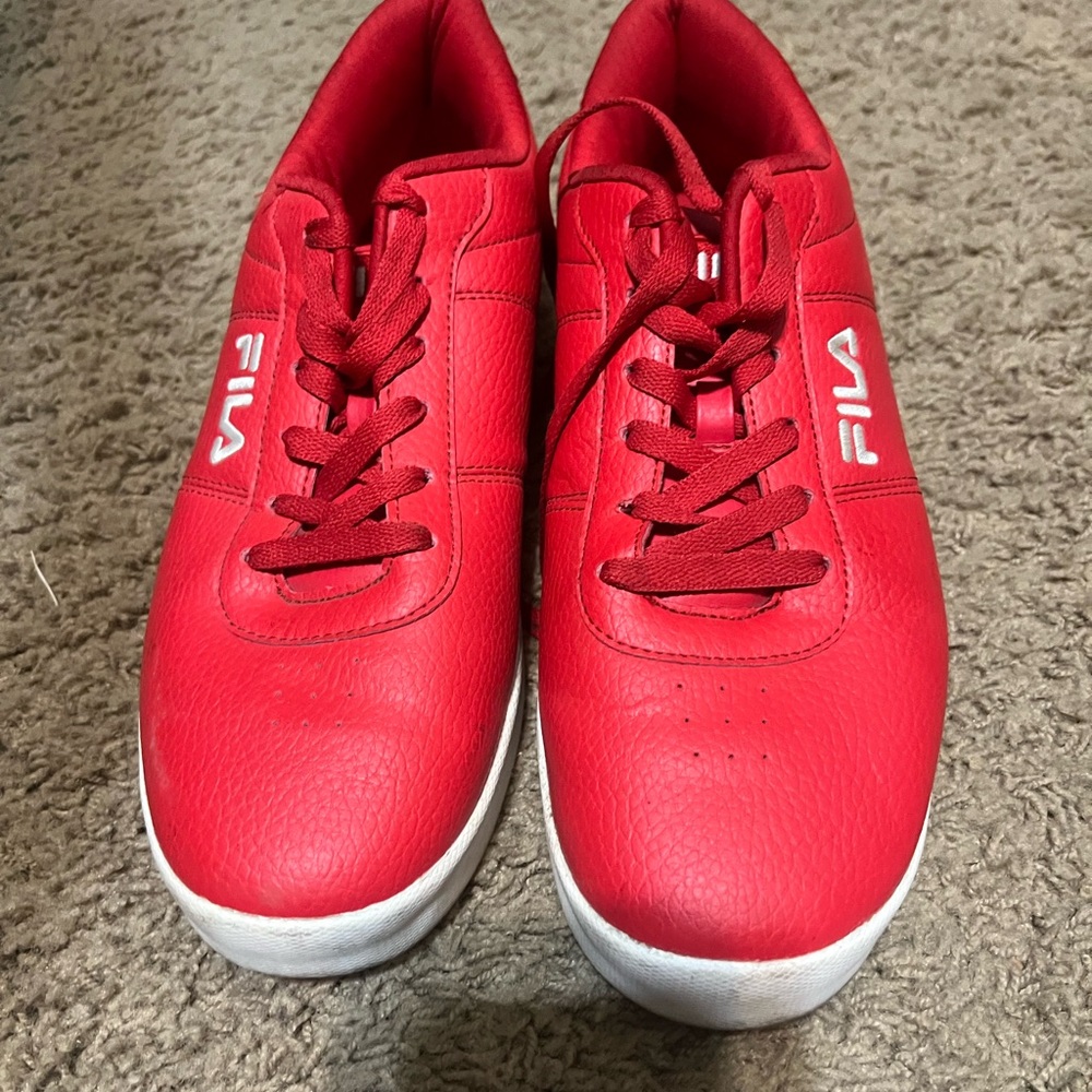 Fila Red Low-Top Athletic Sneakers